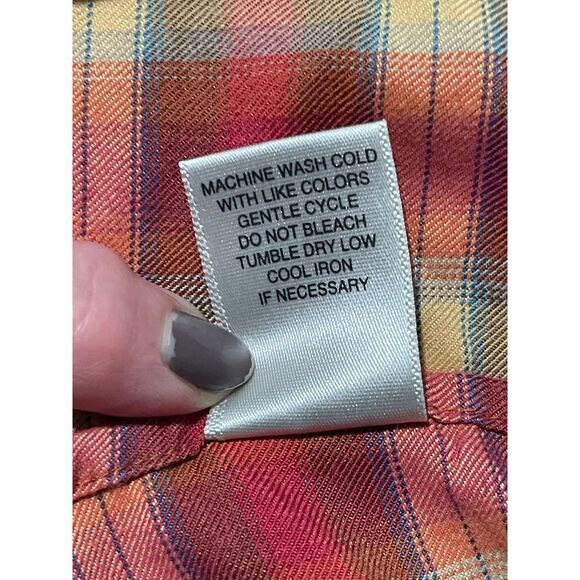 Christopher & BANKS BUTTON DOWN SHIRT‎ TOP PLAID MULTI-COLOR - Picture 6 of 7